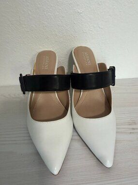 Black and white heels